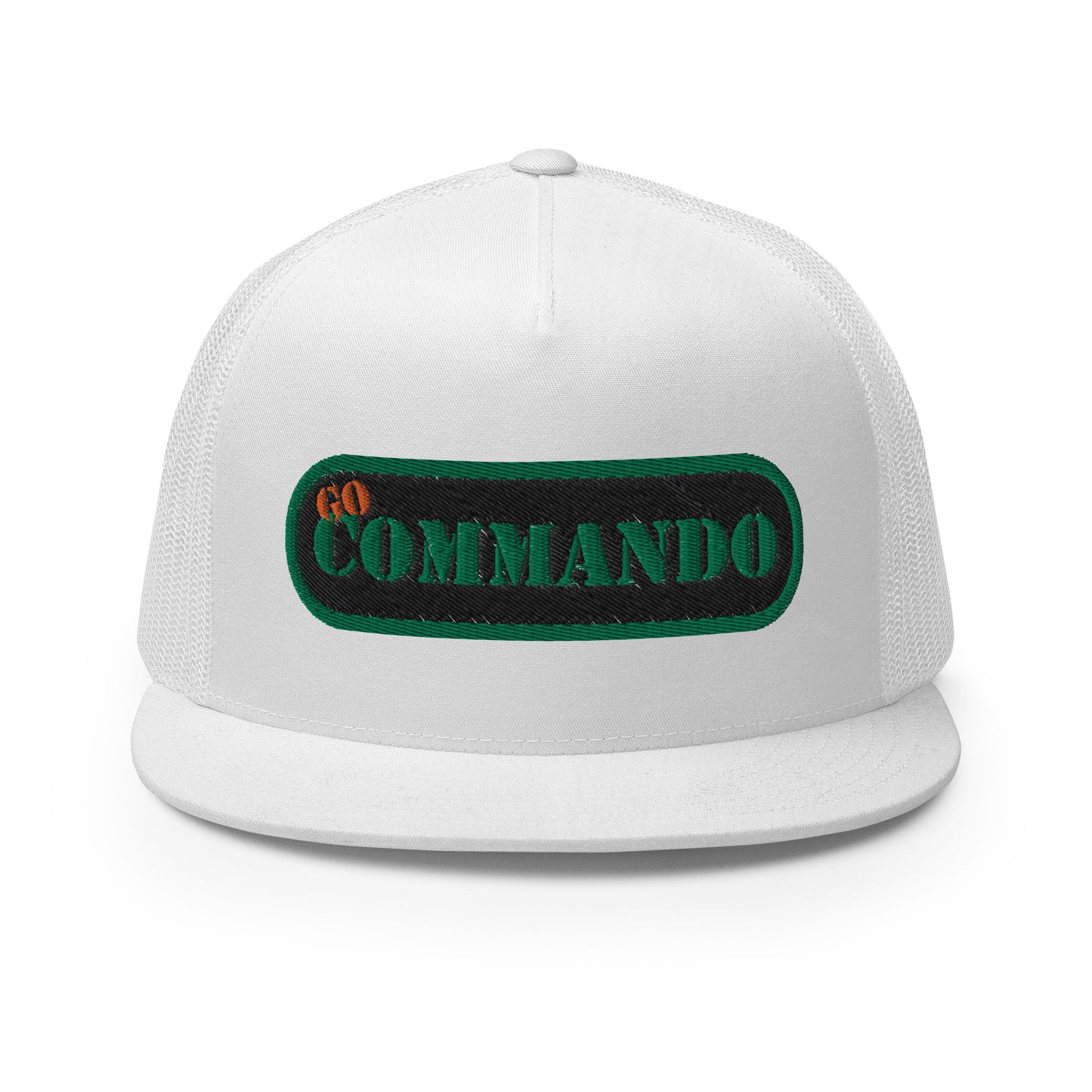 GO COMMANDO Yupoong 6006 Flat Bill Trucker Hat